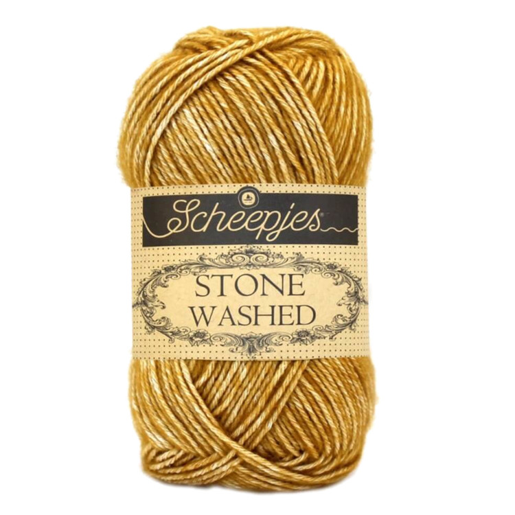 Scheepjes Stone Washed 809 Yellow Jasper - sárga pamut keverék fonal